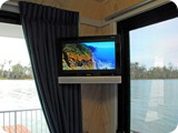 One of the 5 TV's and DVDs mounted throughout the boat