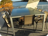 Dining table on top deck